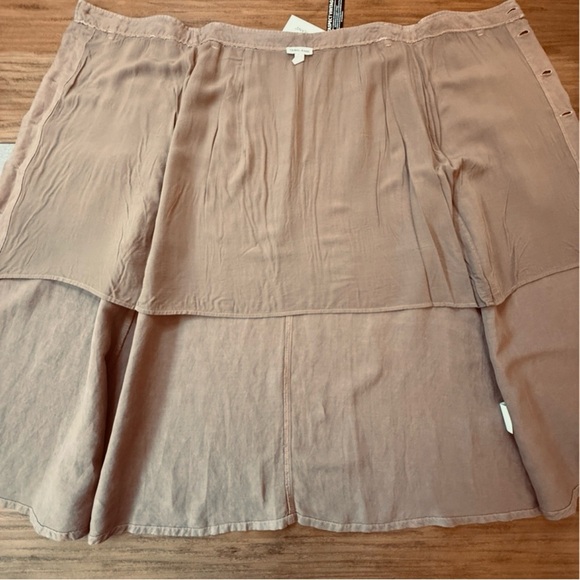Tribal Jeans Tan Button-Front Linen Blend A Line Midi Skirt Size Small NWT - Picture 5 of 10
